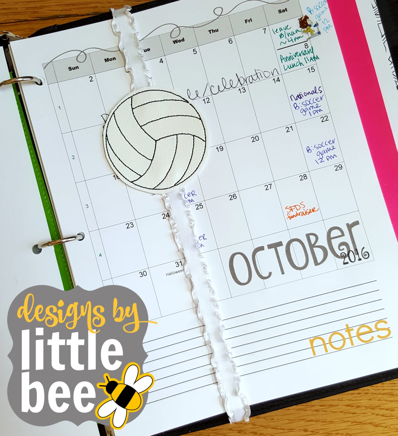 Volleyball Book Planner Bookmark Band - Designs by Little Bee