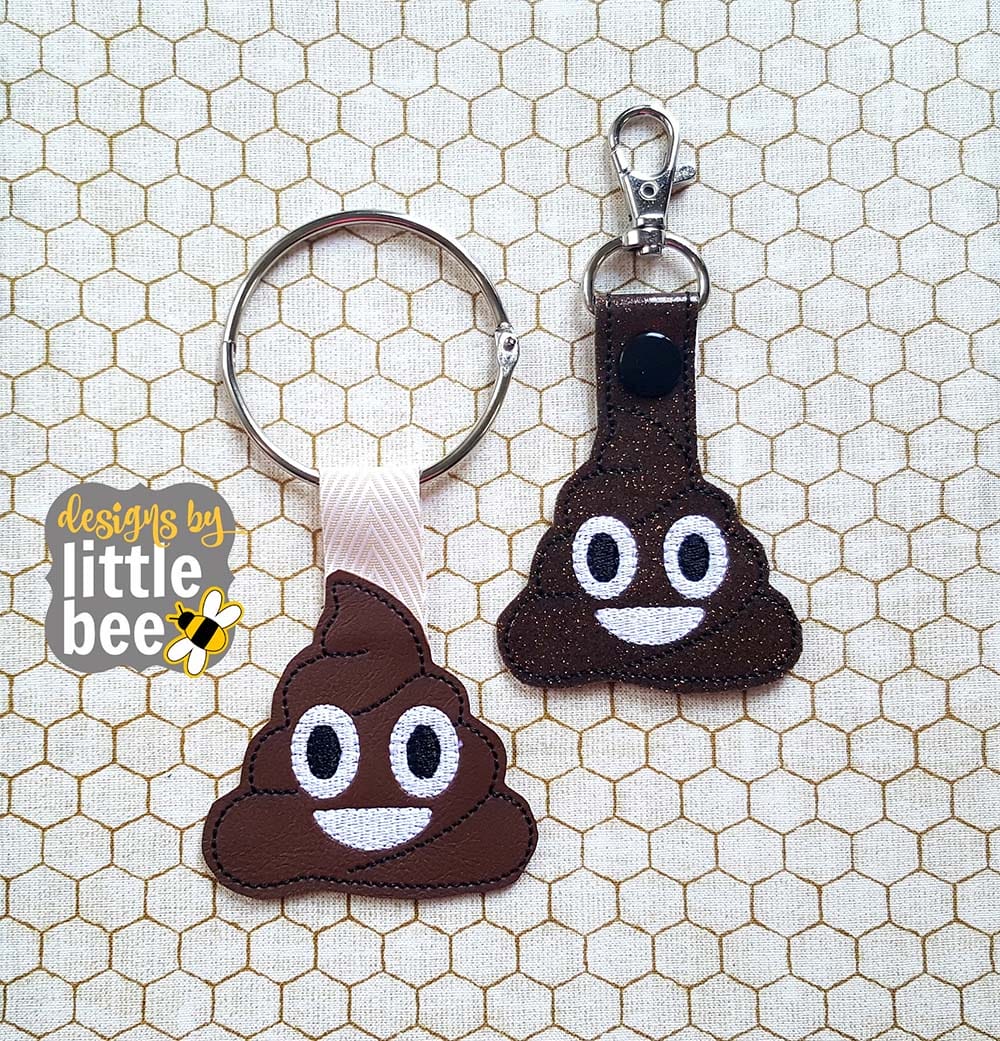 Poop Emoji Key Fob / Snap Tab Set - Designs by Little Bee