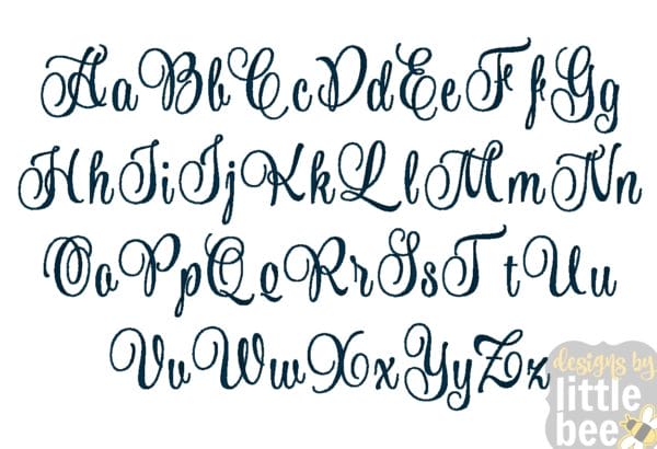 Wonderland Script Embroidery Font - 1