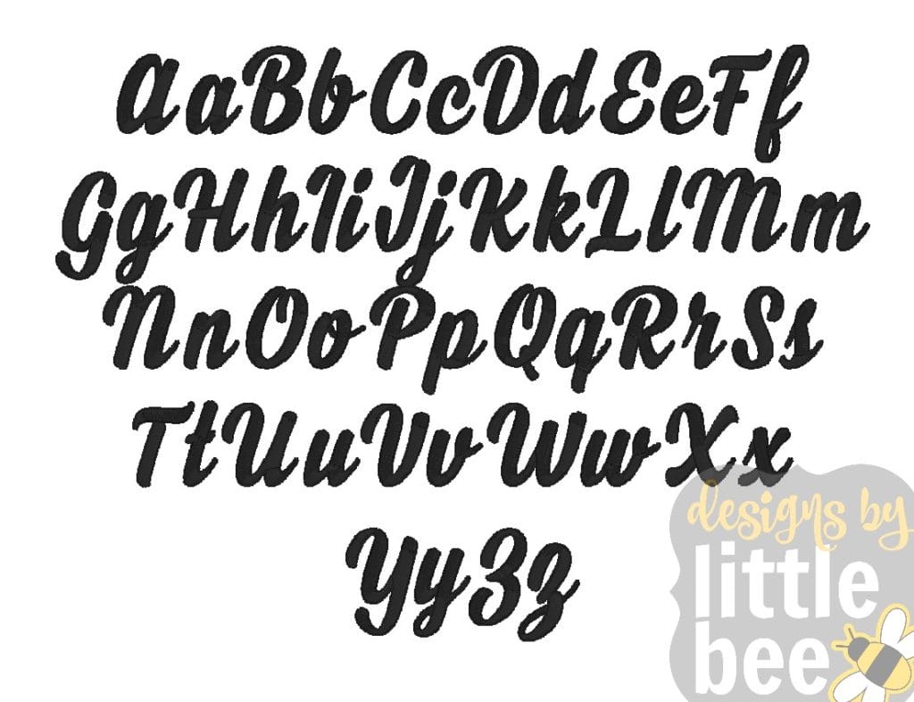 Honeybee Embroidery Font - 1