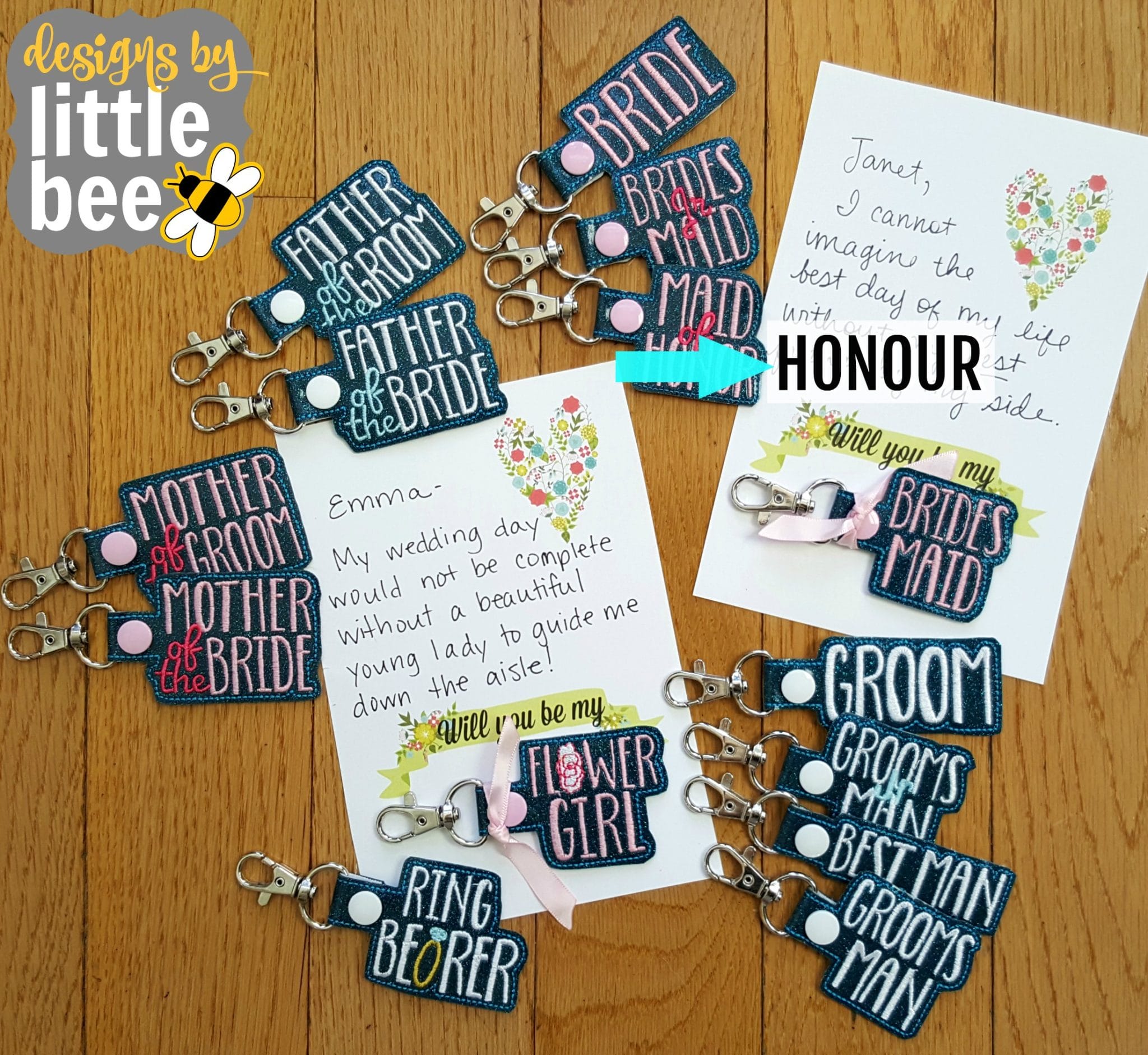 Wedding Snap Tab SET: Bride, Groom, Maid of Honour, Flower Girl, etc. -  Designs by Little Bee