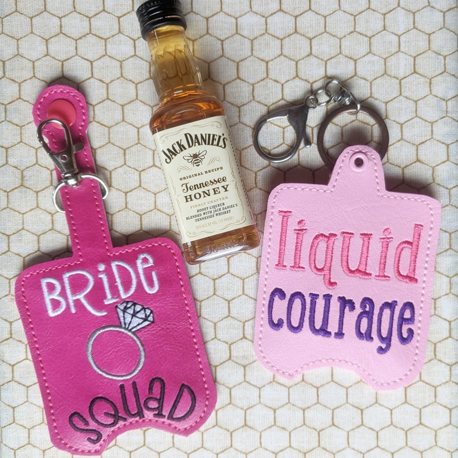 Travel Alcohol Bottle (Nip) Holder Key Fob & Snap Tab - January 2020 -  Designs by Little Bee