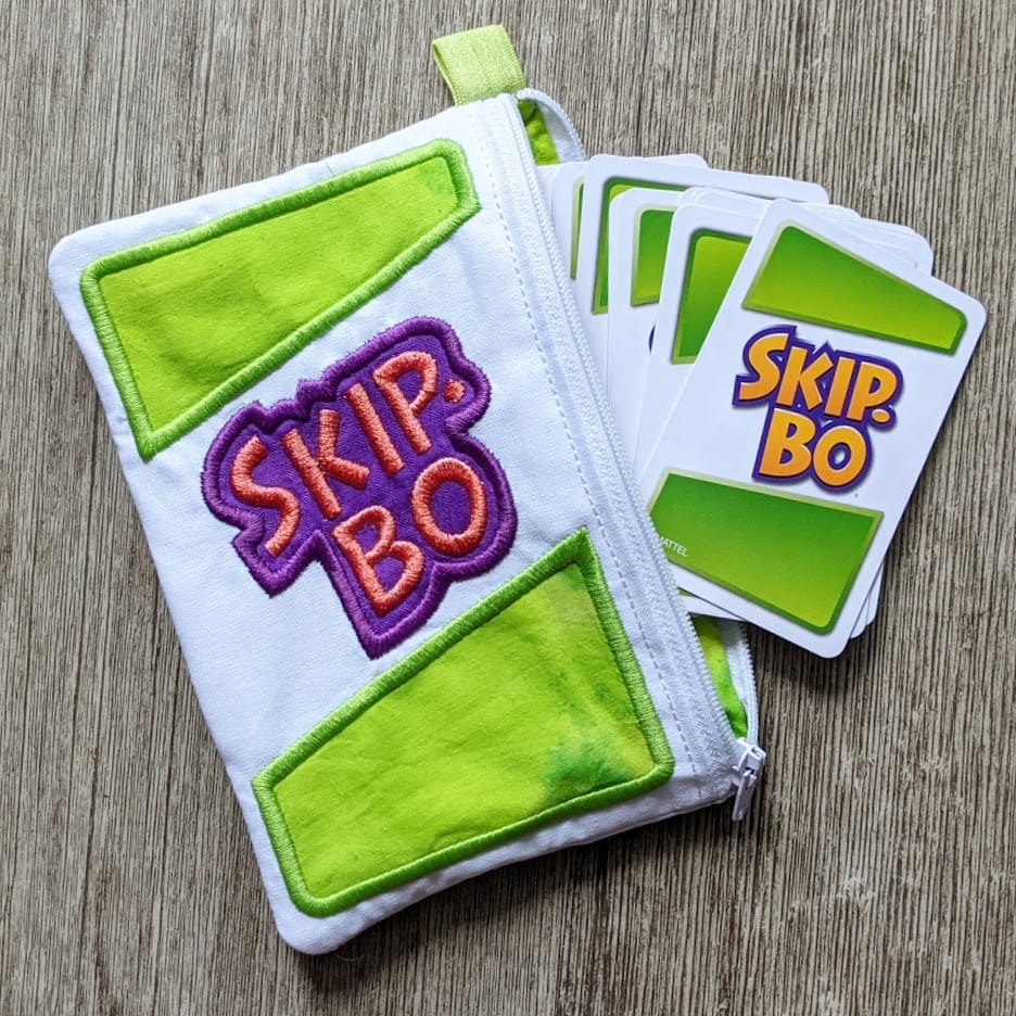 Top-Zip Fully Lined Skip-Bo Game ITH Zipper Bag - 5x7 & 6x10 ONLY