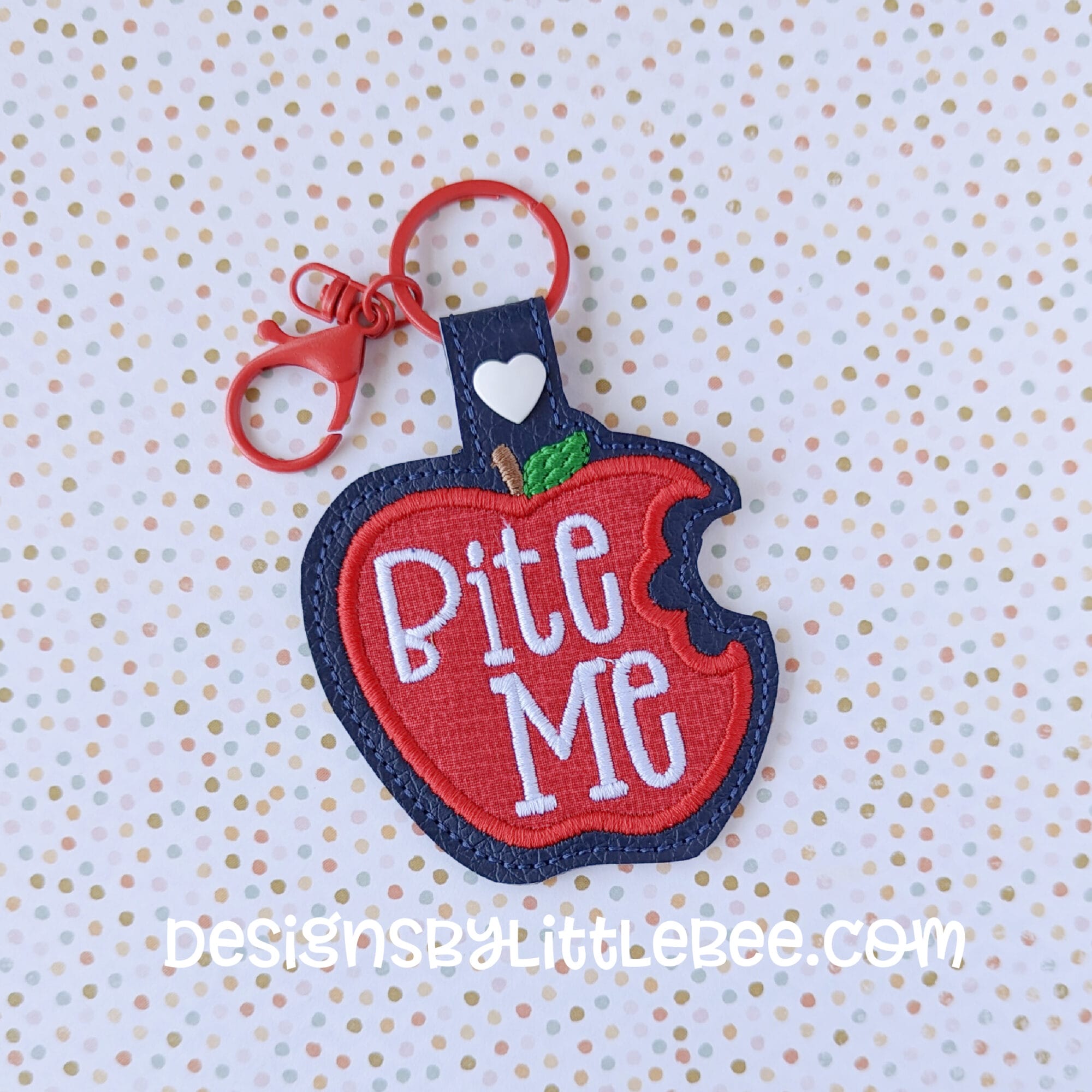 Bite Me Snap Tab & Eyelet Key Fob - Designs by Little Bee