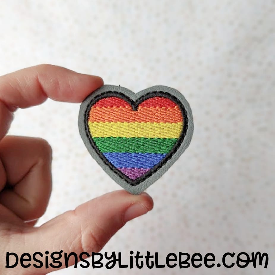 Rainbow Heart Feltie and Pen / Pencil Hugger Set - Designs by