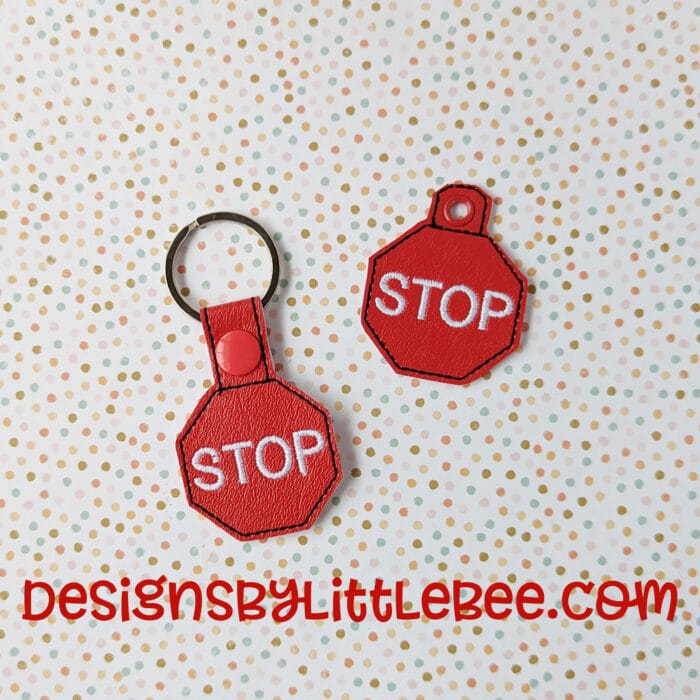 Stop Sign Snap Tab & Eyelet Key Fob