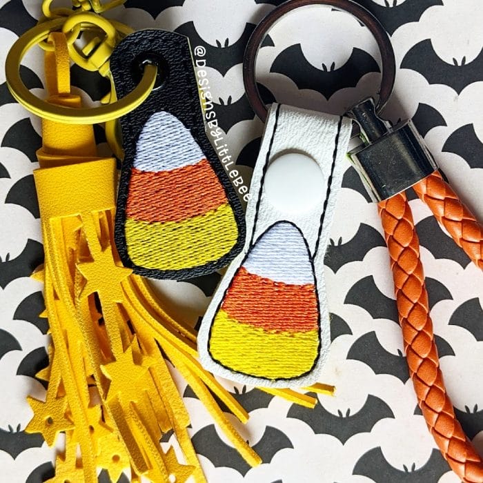 Candy Corn Mini Snap Tab & Eyelet Key Fob