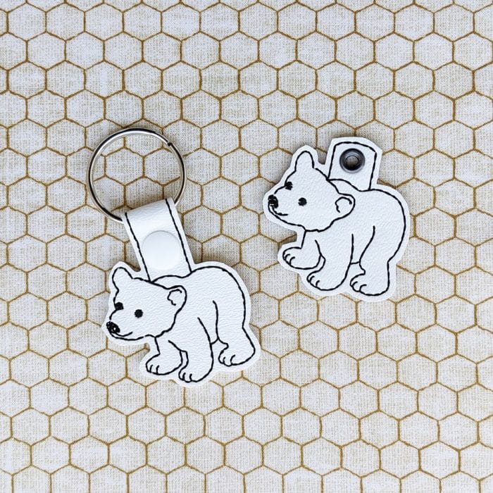 Polar Bear Snap Tab & Eyelet Fob