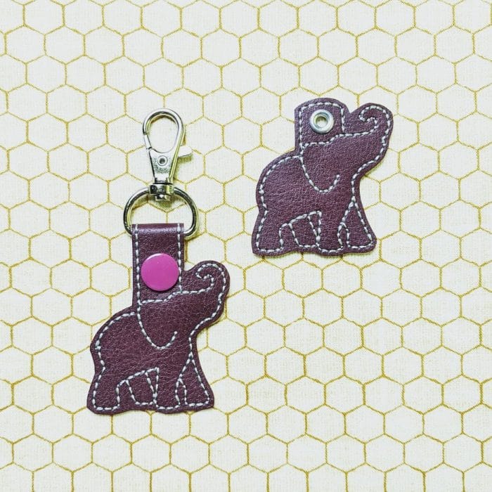 Elephant Silhouette Snap Tab & Eyelet Fob Set - May 2019
