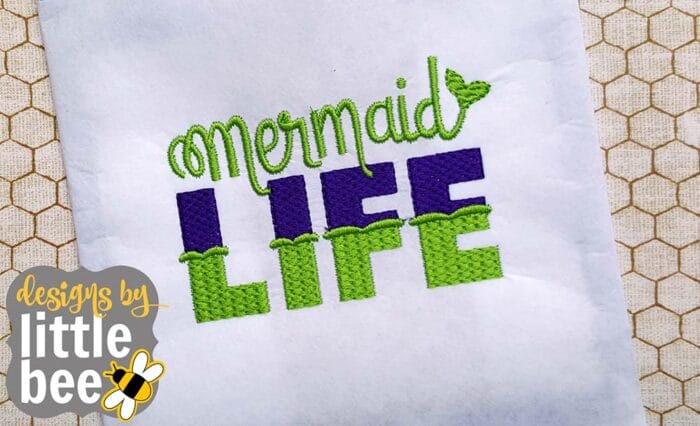 Mermaid Applique Embroidery Design - Image 2