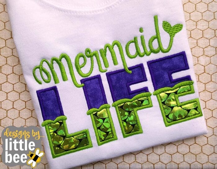 Mermaid Applique Embroidery Design
