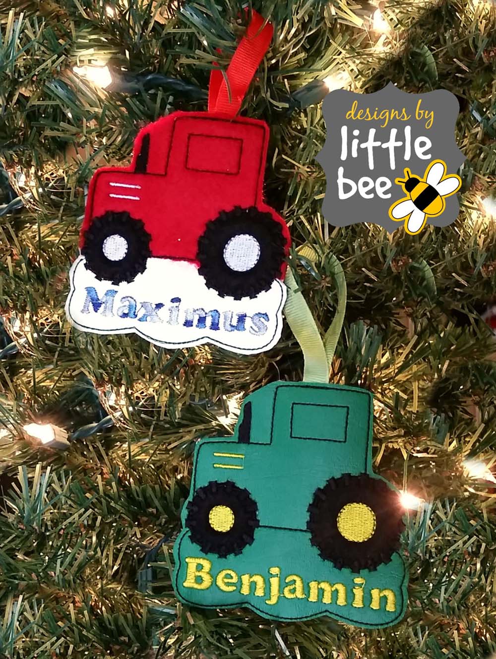 Tractor Christmas Ornament – Designs By Little Bee