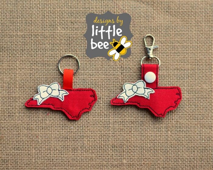 North Carolina with a Bow Key Fob / Snap Tab Set