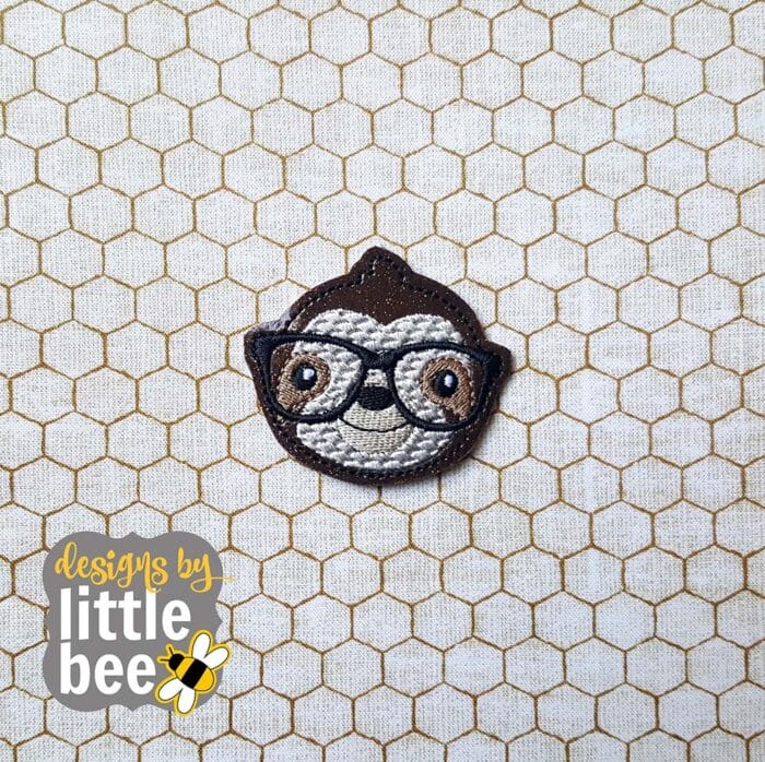 Sloth with Glasses / Nerd Sloth Feltie
