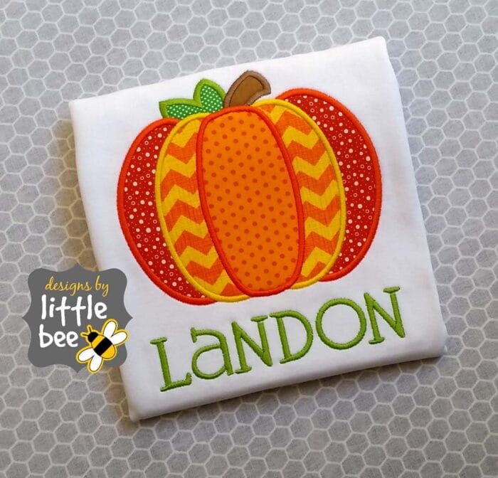 Pumpkin Fall / Halloween / Thanksgiving Patchwork Applique Design - Image 2