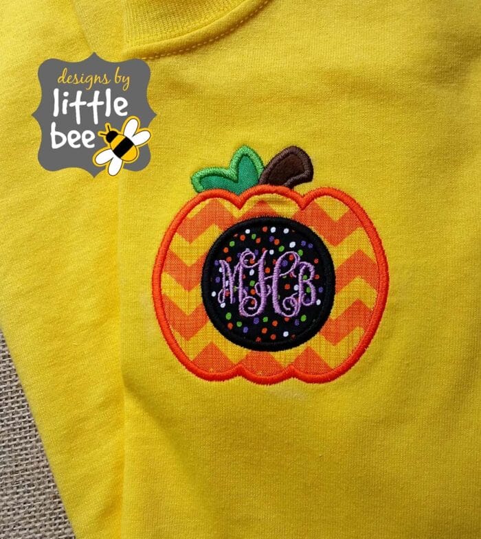Pumpkin Monogram Applique Design - Image 2