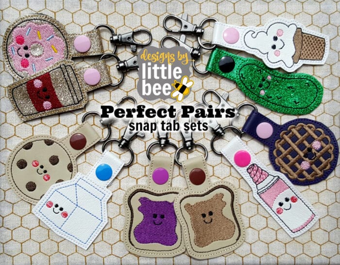 Perfect Pair FULL set! Peanut Butter & Jelly, Pickle & Ice Cream, Cookie & Milk, Whipped Cream & Pie, Coffee & Donut Snap Tab Set