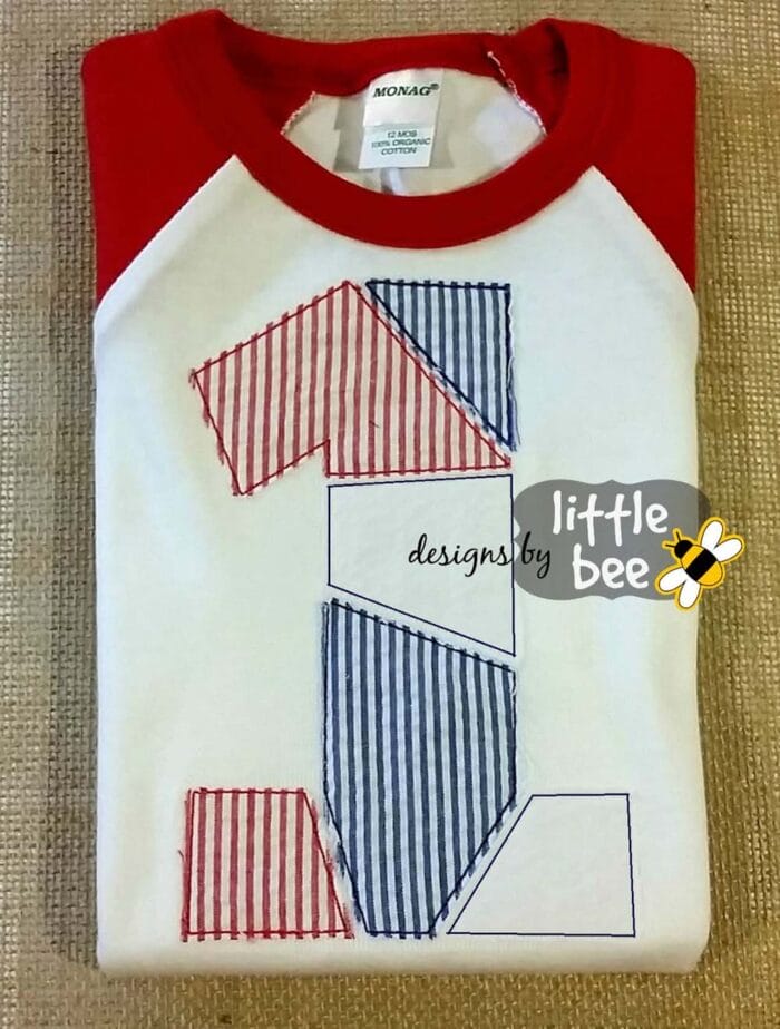 Patchwork Number Set Applique / Embroidery - Image 3