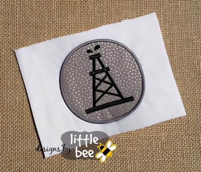Oil Derrick Applique Design