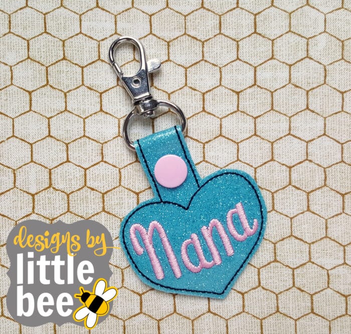 Nana Name Heart Snap Tab