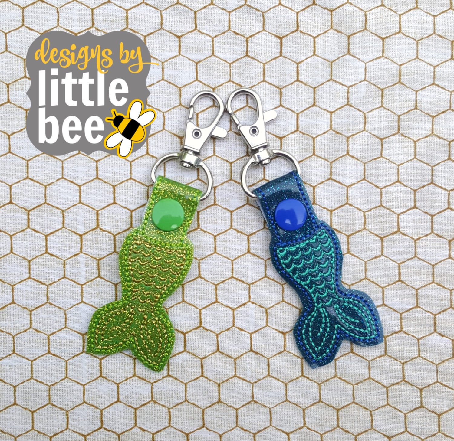 Mermaid Tail Snap Tab - Designs by Little Bee