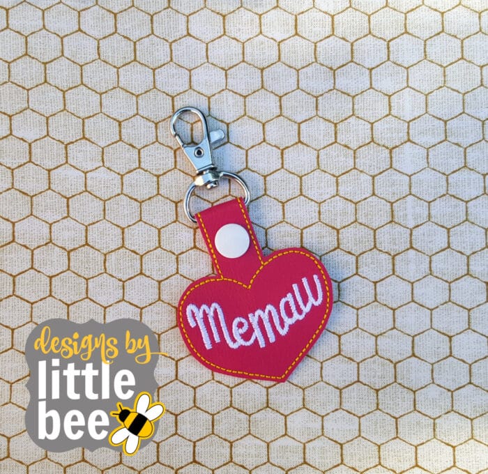 Memaw Name Heart Snap Tab