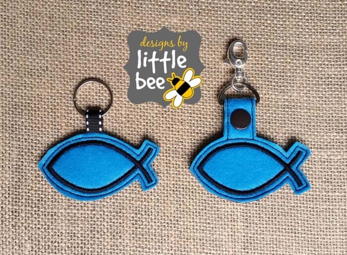 Ichthus Fish Key Fob / Snap Tab Set