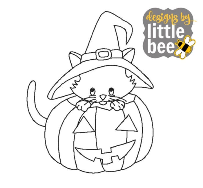 Halloween / Fall Cats Colorwork / Linework Embroidery - Image 2