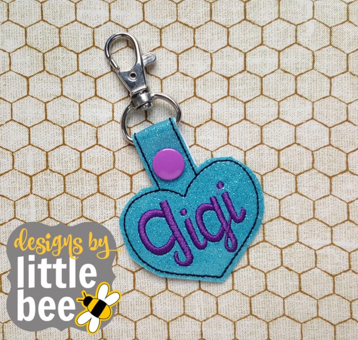 Gigi Name Heart Snap Tab