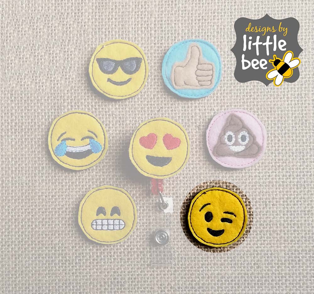 Wink Face Emoji Feltie - Designs by Little Bee