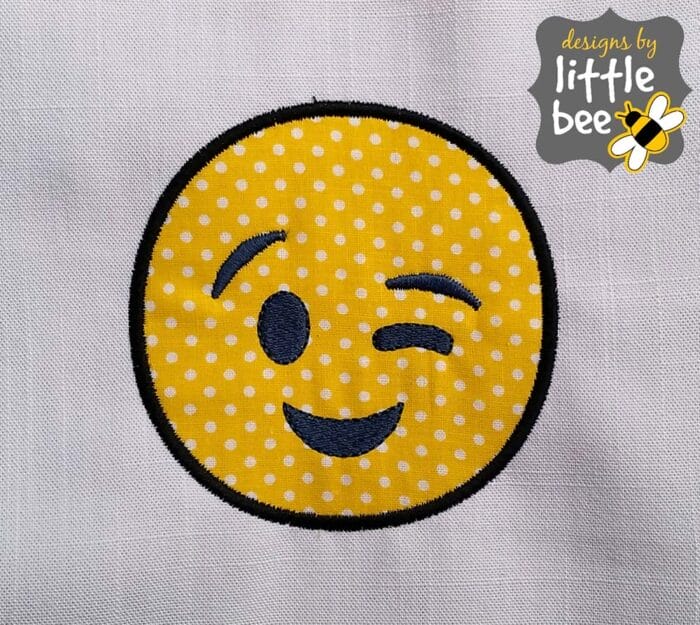 Wink Tongue Face Emoji Applique
