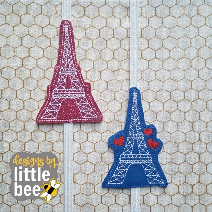 Eiffel Tower SEWN IN Book, Planner Band, Bookmark 02 17 2017