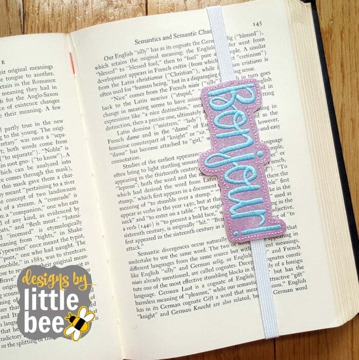 Bonjour SEWN IN Book, Planner Band, Bookmark 02 24 2017