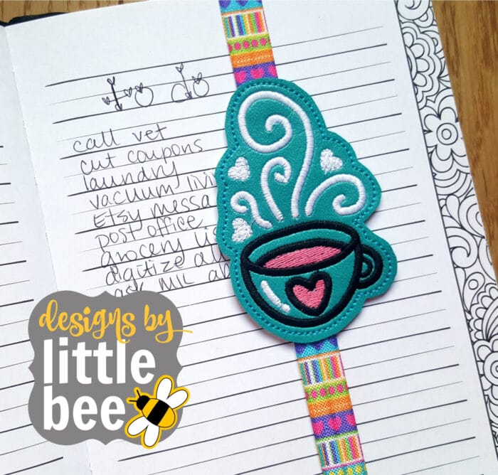 Coffee Cup Planner, Book Band, Bookmark - Image 2
