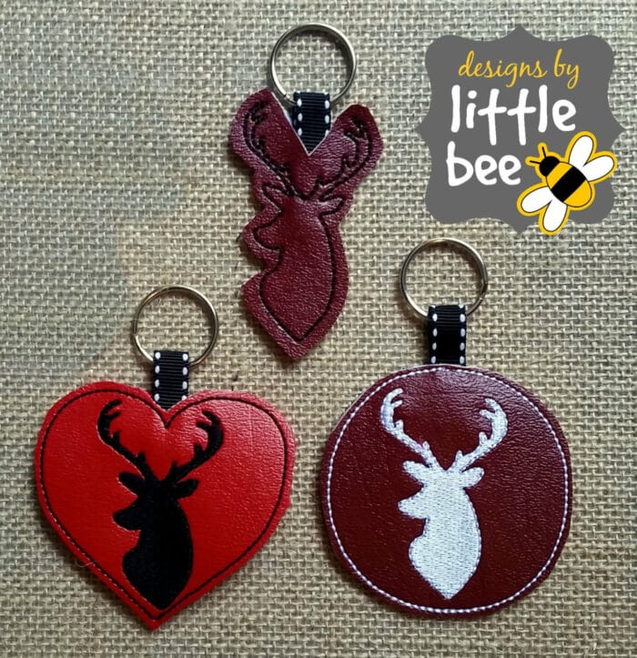 Deer Head Key Fob / Snap Tab Fill Embroidery Set - Image 2