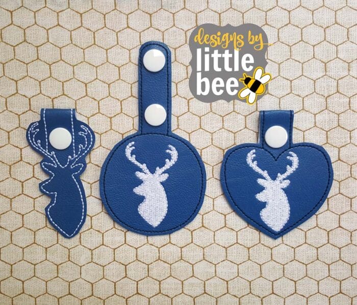 Deer Head Key Fob / Snap Tab Fill Embroidery Set