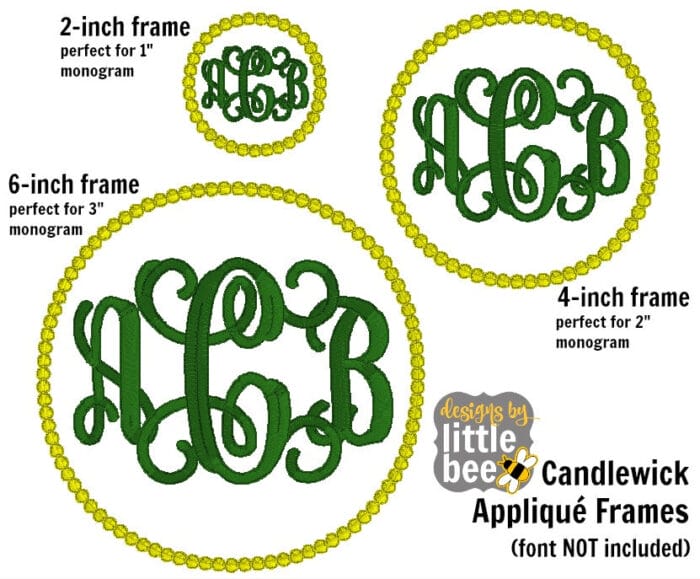 Simple Candlewick Monogram Circle Set