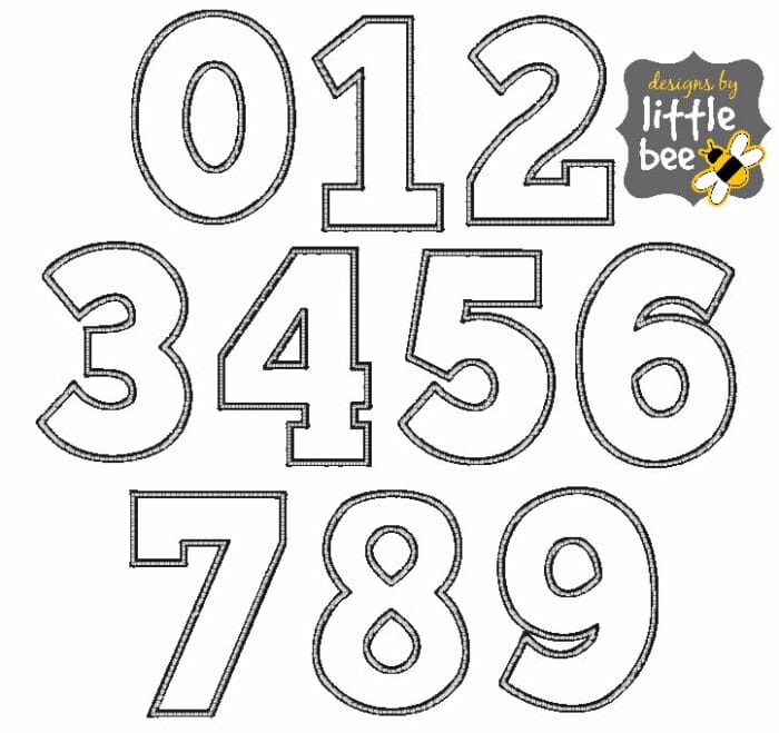 Block Numbers Applique Set - Image 2