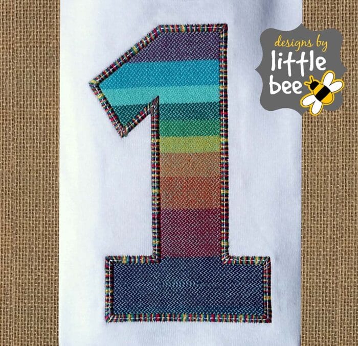 Block Numbers Applique Set