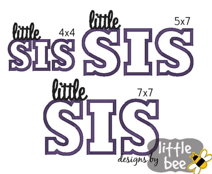 Big / Little Bro / Sis Applique Design - Image 4