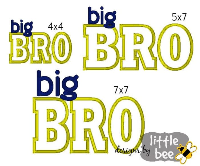 Big / Little Bro / Sis Applique Design - Image 3