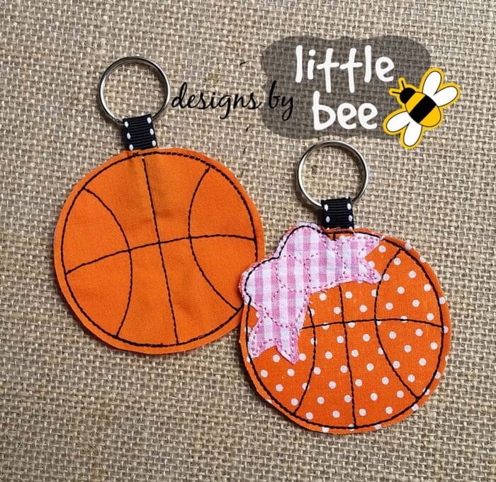 Basketball and Bow Key Fob / Snap Tab Set - Image 2