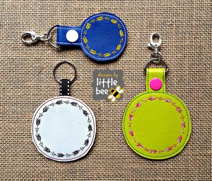 Arrow Monogram Circle Key Fob / Snap Tab Set