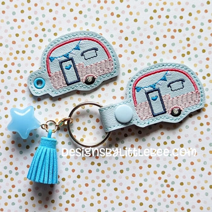 Vintage Camper Snap Tab & Eyelet Fob