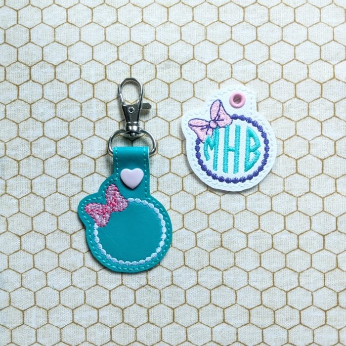 Monogram Bow Snap Tab & Eyelet