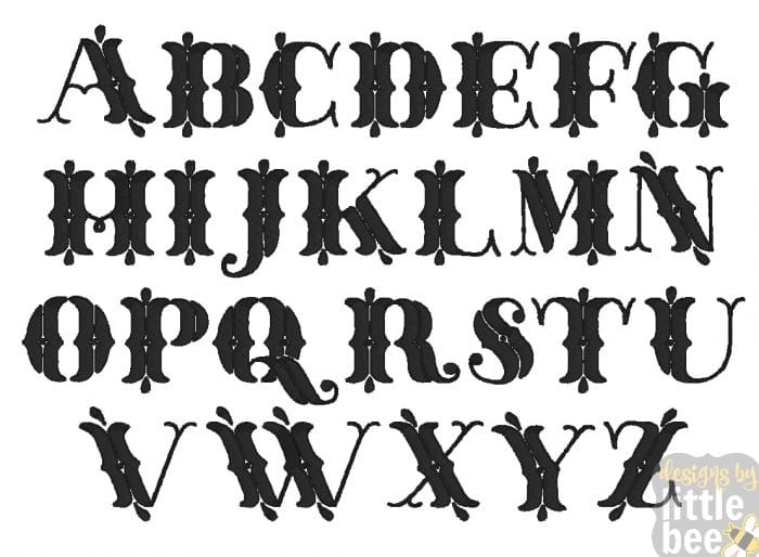 Ornate Embroidery Font - 2" 3" - 11 10 2017