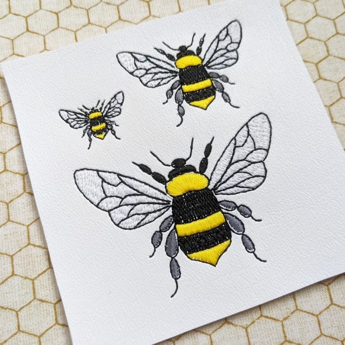 Bee Embroidery Design