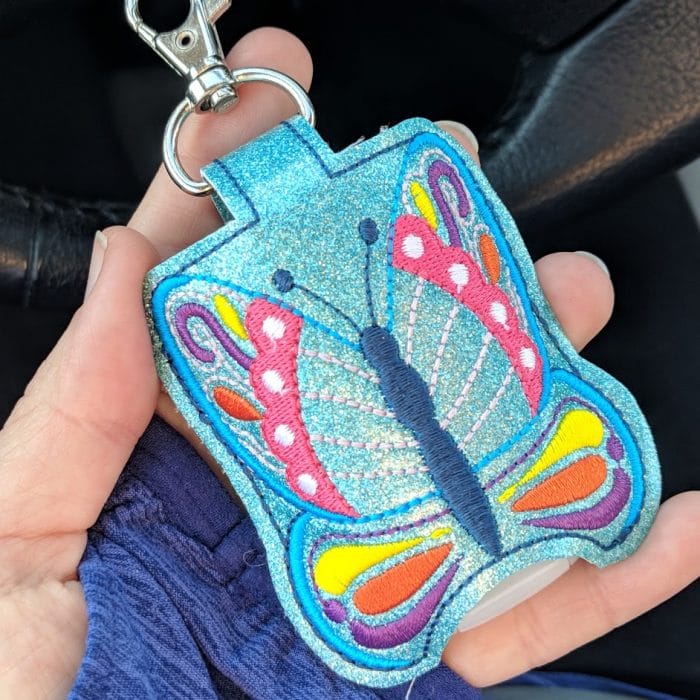 Butterfly Hand Sanitizer Holder Key Fob & Snap Tab June 2020 - Image 3