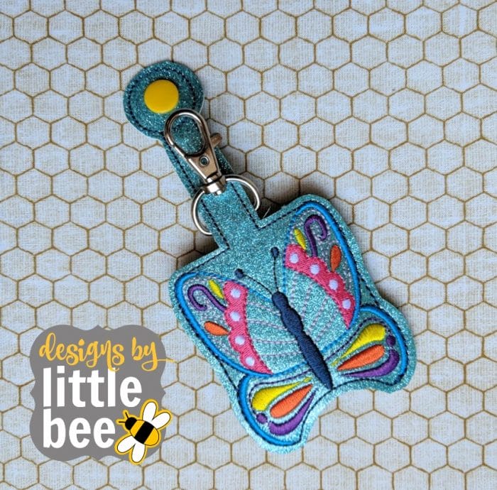 Butterfly Hand Sanitizer Holder Key Fob & Snap Tab June 2020 - Image 2