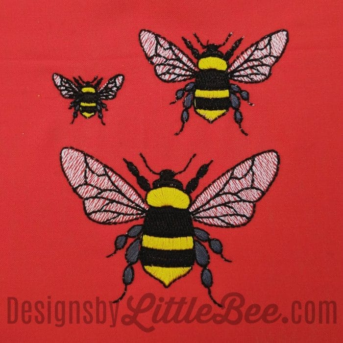 Bee Embroidery Design - Image 2